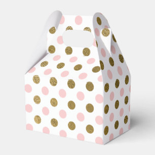 Pink and Gold Foil Polka Dot Pattern Favour Box