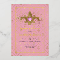 Pink and Gold Gemstone Quinceañera Monogram