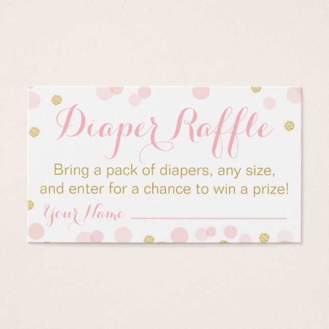 Pink and Gold Glitter Confetti Raffle (Front)