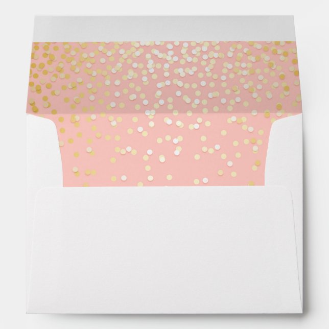 pink and gold glitter confetti wedding envelopes (Back (Bottom))