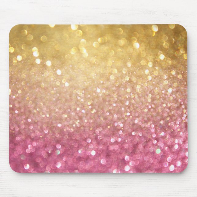 pink and gold glitter look mouse pad (Front)