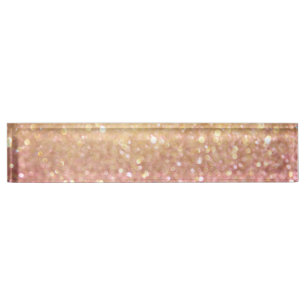 pink and gold glitter look nameplate