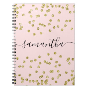 Pink and Gold Glitter Notebook