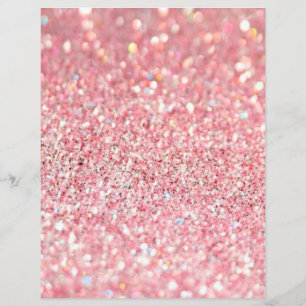 Pink and Gold Glitter Texture Scrapbook Paper