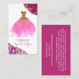 Pink and Gold Glittery Seamstress Business Card