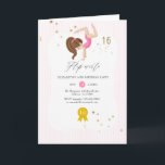 Pink and Gold Gymnastics 16th Birthday Party Invitation<br><div class="desc">Pink and gold glitter gymnastics themed girl's sixteenth birthday party invite with elegant handwriting typography customisable to your event specifics.</div>