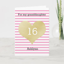 Pink and Gold Happy 16th Birthday