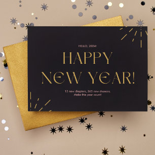 Pink And Gold Happy New Year  Postcard