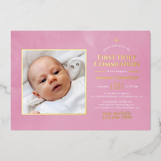 Pink and Gold Holy Communion (Front)