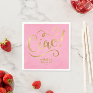 Pink and Gold Italian Napkin