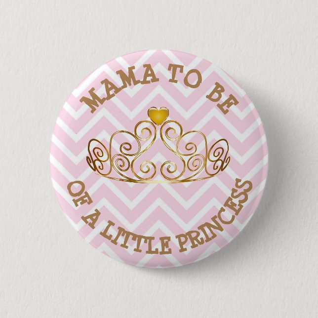 Pink and Gold ITS A GIRL Mum to Be Button (Front)