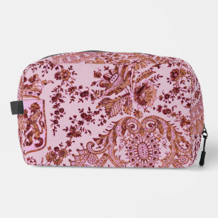 Pink And Gold Lace Dopp Kit