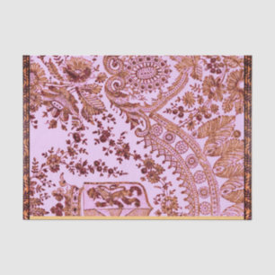 Pink And Gold Lace Roses Tissue Paper