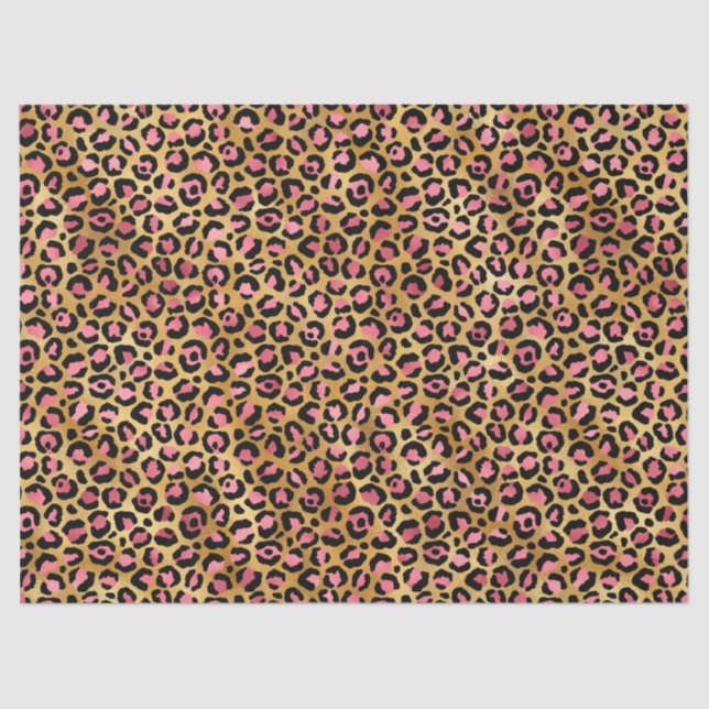 Pink and Gold Leopard Series Design 13 Tissue Paper (Front)