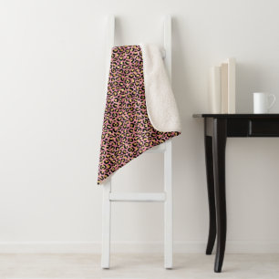Pink and Gold Leopard Series Design 15 Sherpa Blanket