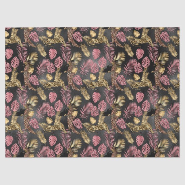 Pink and Gold Leopard Series Design 6 Tissue Paper (Front)