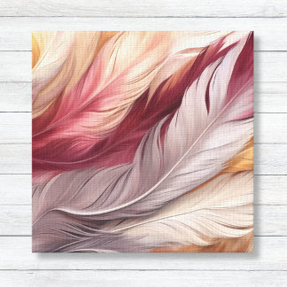 Pink and Gold Luxurious Feathers Pattern Canvas Print