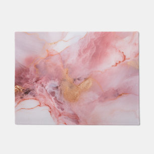 Pink and Gold Marble Elegant Doormat