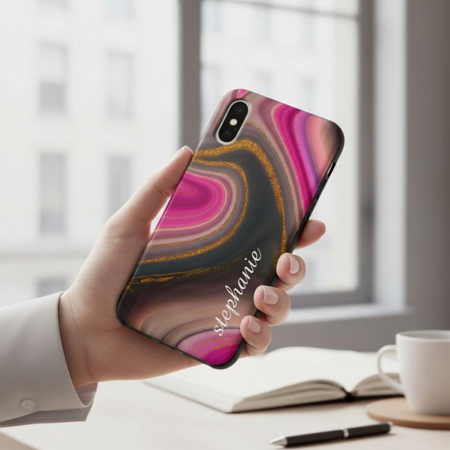 Pink and Gold Marble Monogram Case-Mate iPhone Case (Creator Uploaded)