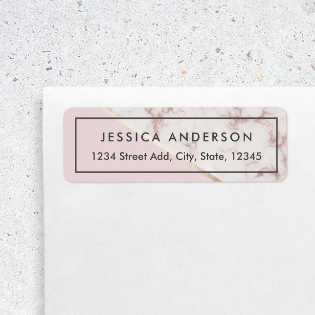 Pink and Gold Marble Return Address (Creator Uploaded)