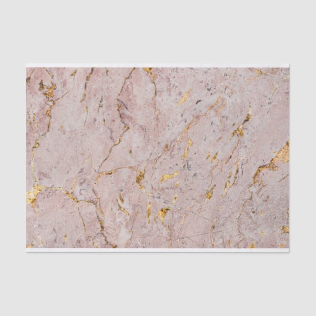 Pink and Gold Marble Tissue Paper (Front)