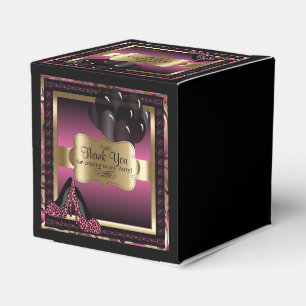 Pink and Gold Metallic - 00th Birthday    DIY Text Favour Box