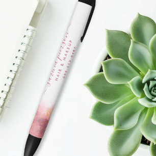 Pink And Gold Modern Art Liquid Watercolor Ink Black Ink Pen