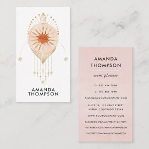 Pink and Gold Mystical Cosmic Business Card