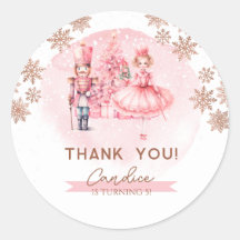 Pink And Gold Nutcracker Birthday Sticker
