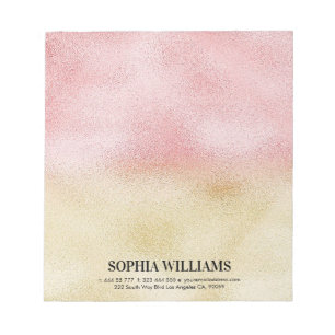 Pink and Gold Ombre Foil Notepad