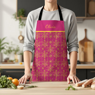 Pink and Gold Personalised Apron
