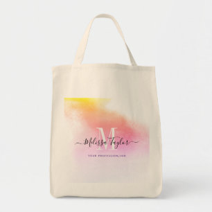 Pink and Gold Photo Holographic monogrammed Tote Bag