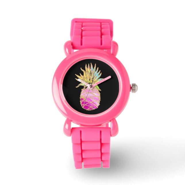 Pink And Gold Pineapple Watch (Front)