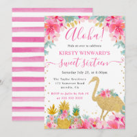 Pink and Gold Pineapples & Flamingo Sweet 16