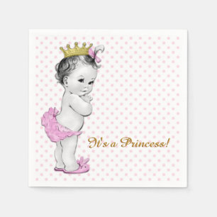 Pink and Gold Princess Baby Shower Napkin