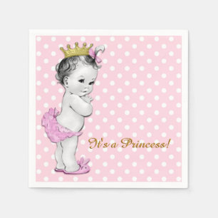 Pink and Gold Princess Baby Shower Napkin