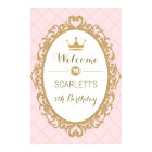 Pink and Gold Princess Birthday Party Welcome Sign