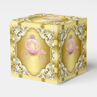 Pink and Gold Princess Carriage Favour Box