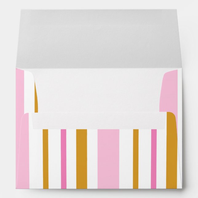 Pink and Gold Princess Party Invitation Envelope (Back (Bottom))
