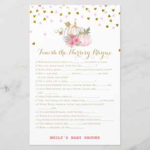 pink and Gold Pumpkin Baby Shower Game