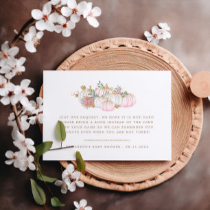 Pink And Gold Pumpkin Floral Books For Baby Enclosure Card