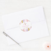 Pink And Gold Rainbow 1st Birthday Favours Classic Round Sticker (Envelope)