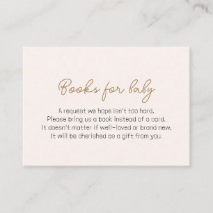 Pink and Gold Rainbow Minimalist Baby Shower Enclosure Card