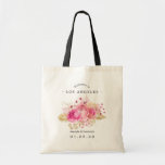 Pink and Gold Roses Watercolor Wedding Welcome Tote Bag<br><div class="desc">Blush pink roses and gold glitter tropical foliage wedding welcome tote bags designed to be quickly and easily customised to your event specifics.</div>