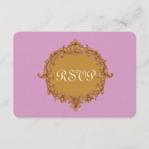 Pink and Gold RSVP Wedding Response Card