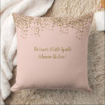 Pink And Gold Sparkle Sprinkle Shower Party Cushion<br><div class="desc">The perfect gift for her,  a wonderful memento of the day it will be a keepsake for years to come.  Designed to match your party theme,  pillows come in an assortment of sizes and styles.  Look for other party ideas all part of the My Pink Party collection.</div>