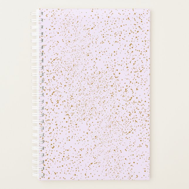 Pink and Gold Splatter Notebook Planner (Front)