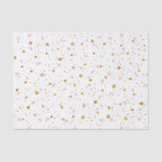 Pink and Gold Stars Confetti Tissue Paper