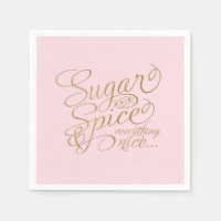 Pink and Gold Sugar and Spice Napkins