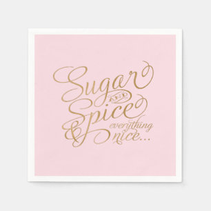 Pink and Gold Sugar and Spice Napkins